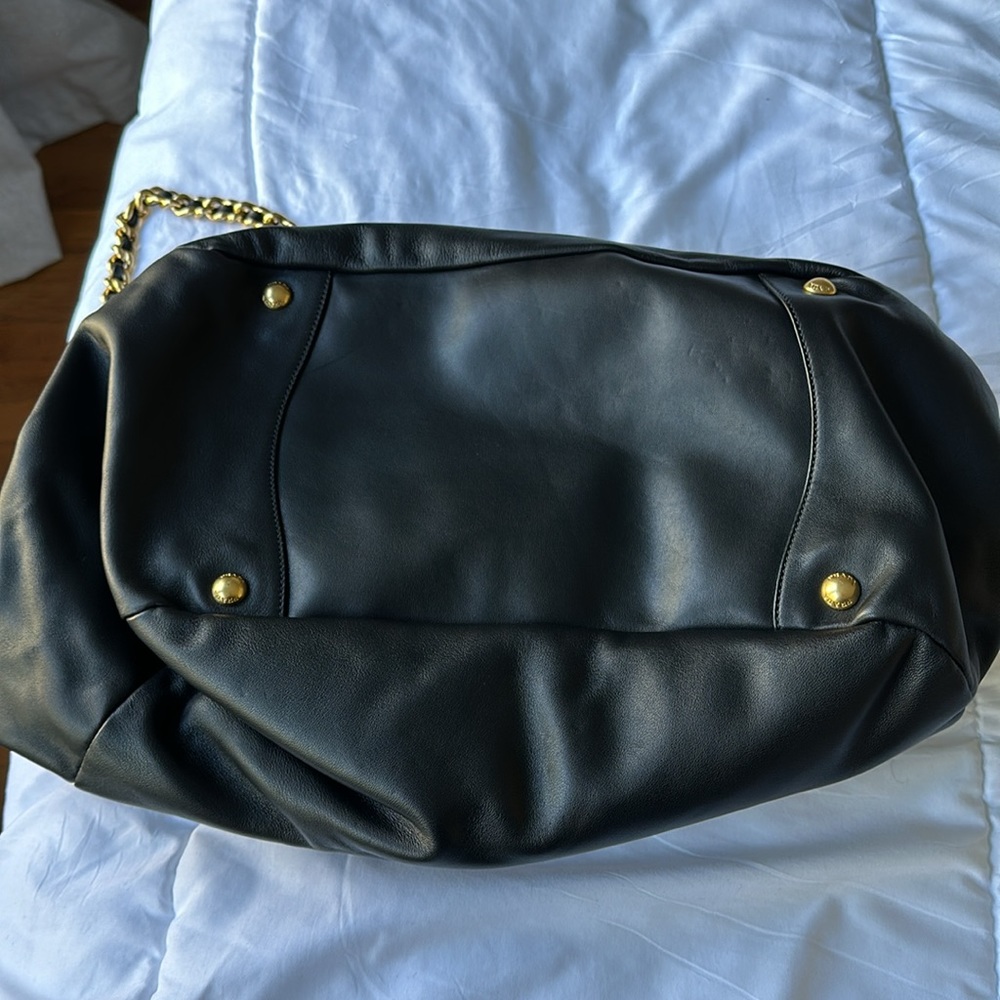 PRADA large leather bag with gold chain - Picture 12 of 12